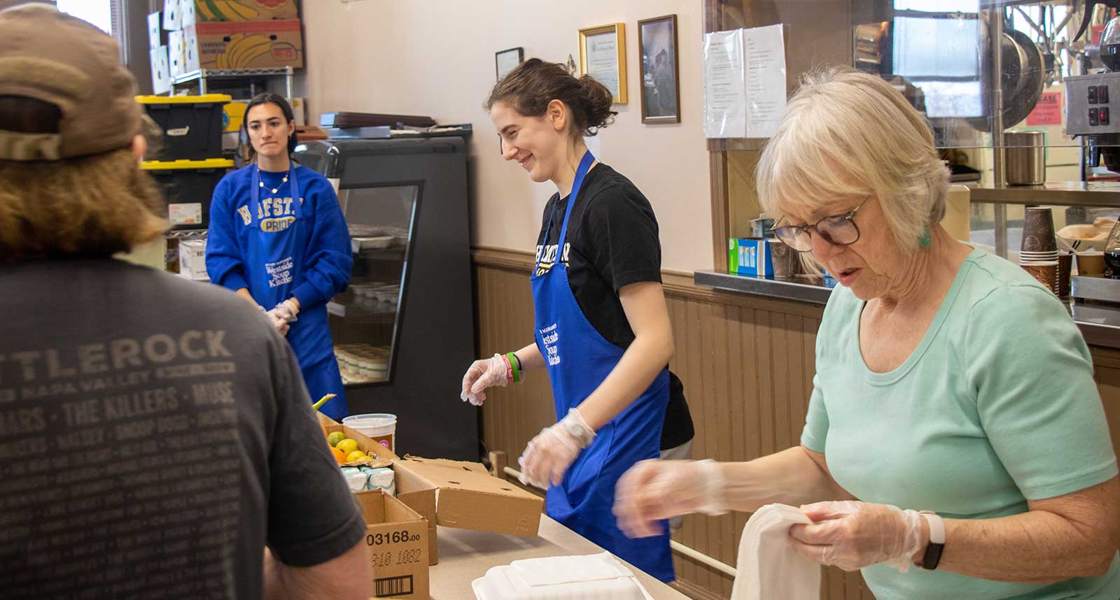 Volunteers serve the hungry
